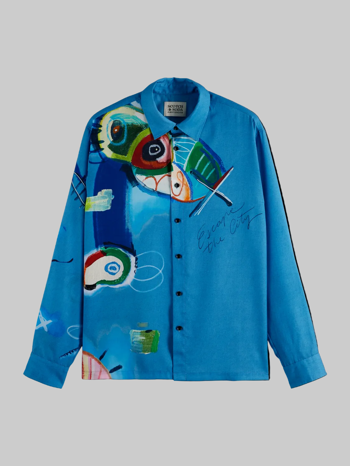 TENCEL PLACEMENT PRINTED RELAXED-FIT SHIRT