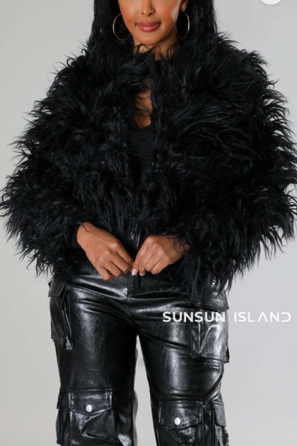 Faux Ostrich Feather Short Jacket