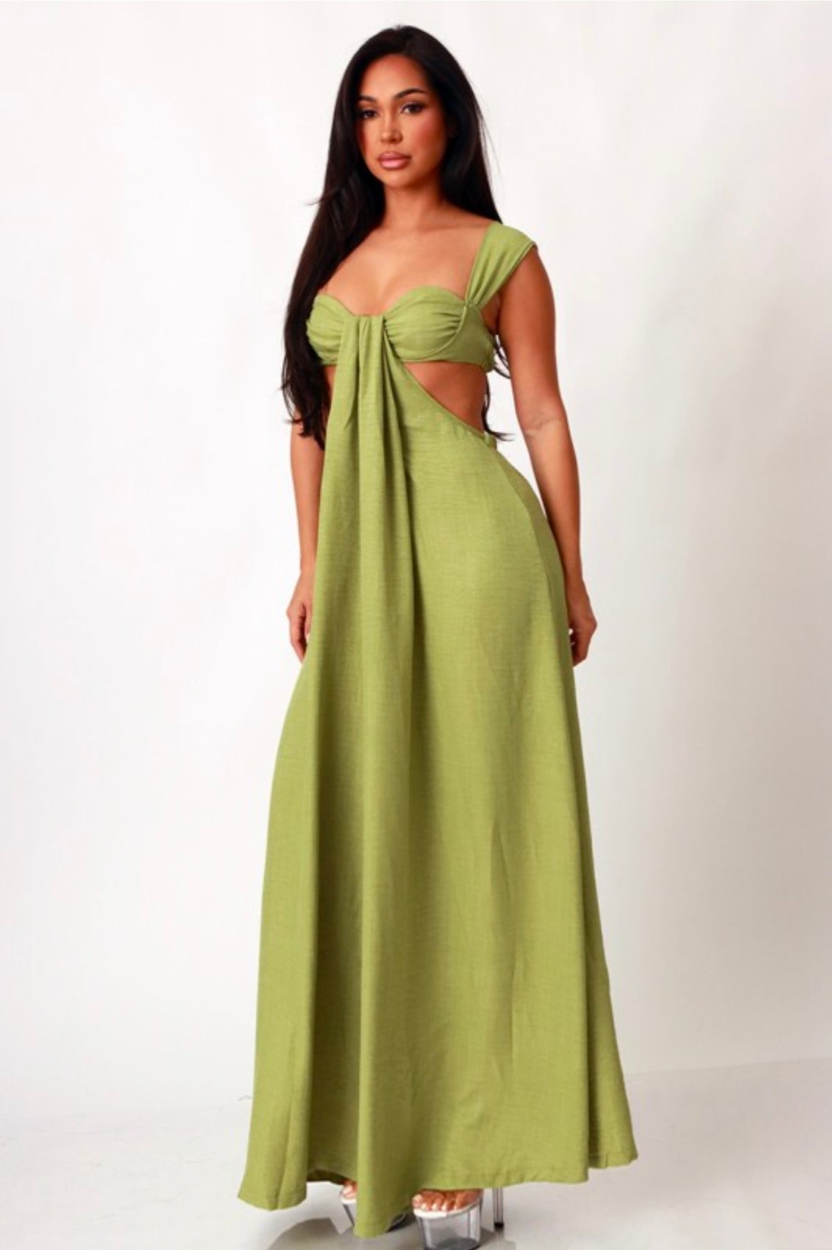 Ruched Bust Wide Leg