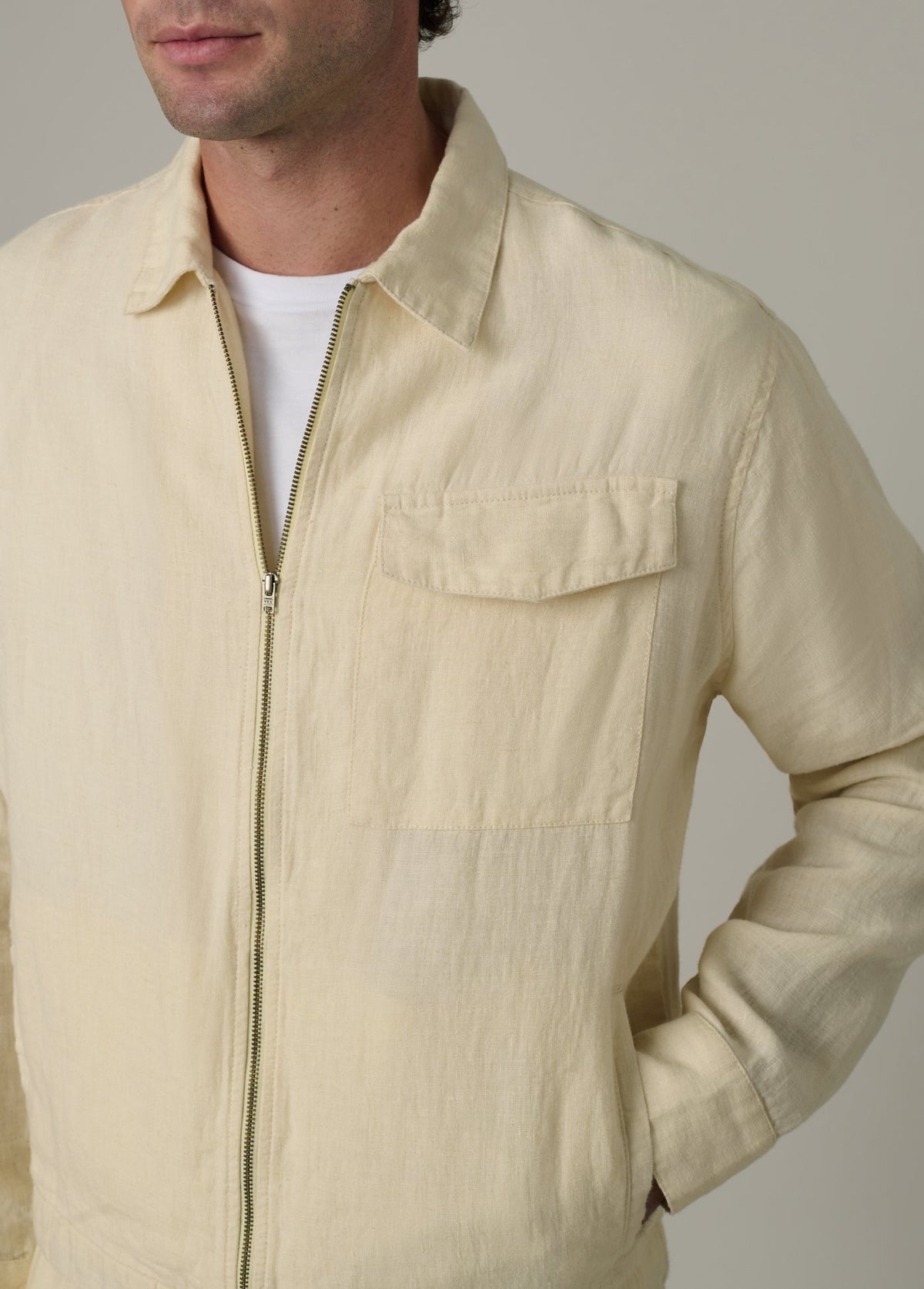 LINEN ZIP JACKET