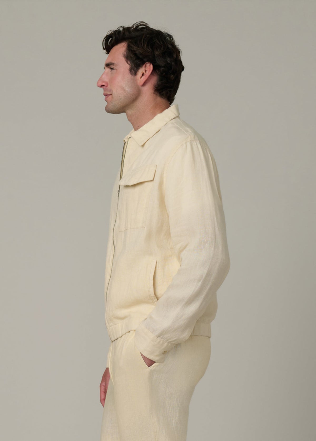 LINEN ZIP JACKET
