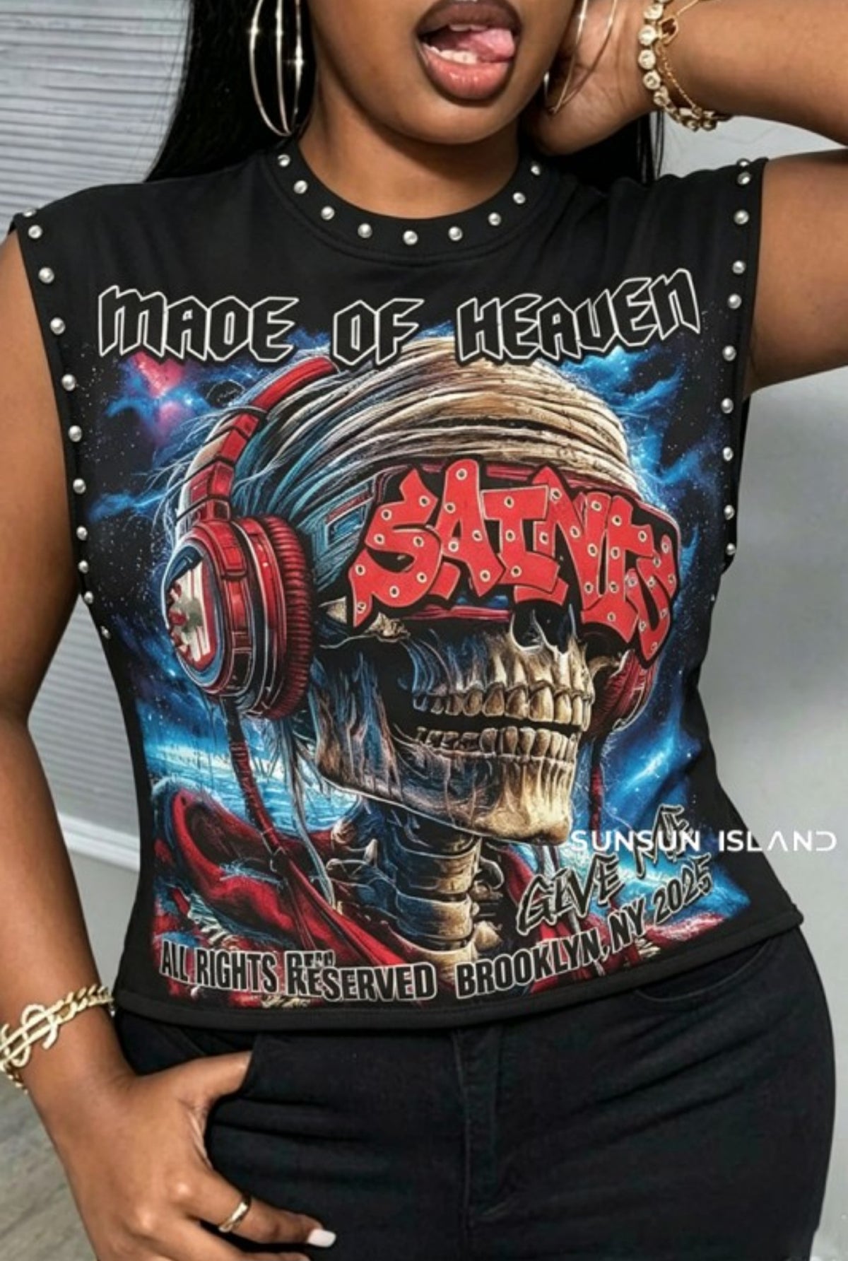 Graphic Studded T