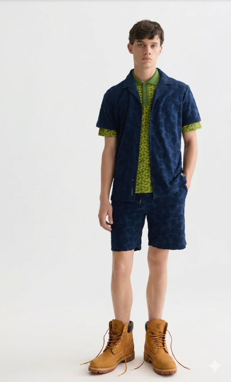 FAVE TERRY JACQUARD RELAXED -FIT BERMUDA SHORTS