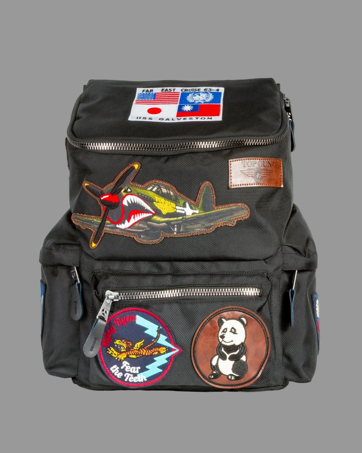 TOP GUN FLYING TIGERS BACKPACK WITH PATCHES