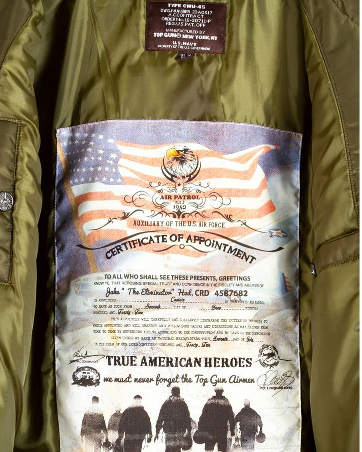 TOP GUN CWU-45 FLIGHT JACKET WITH PATCHES