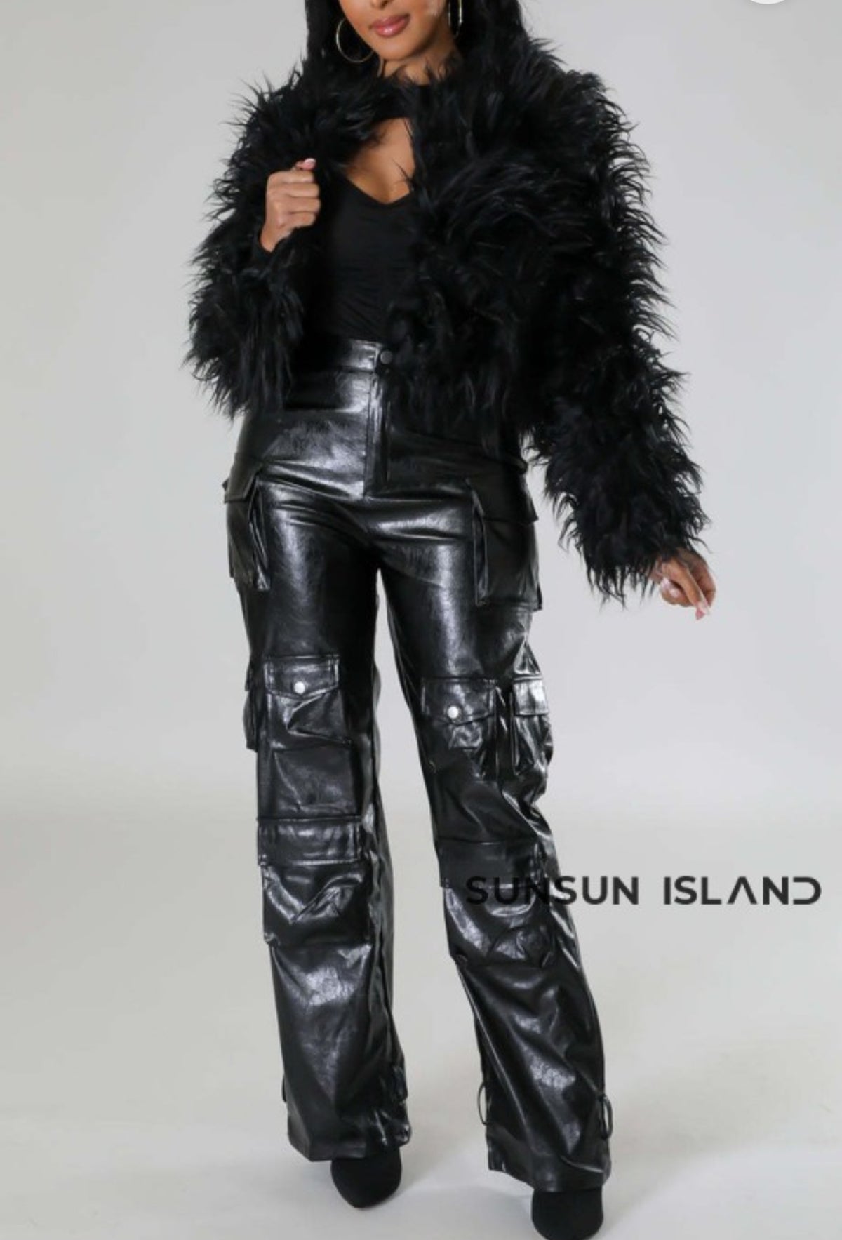 Faux Ostrich Feather Short Jacket