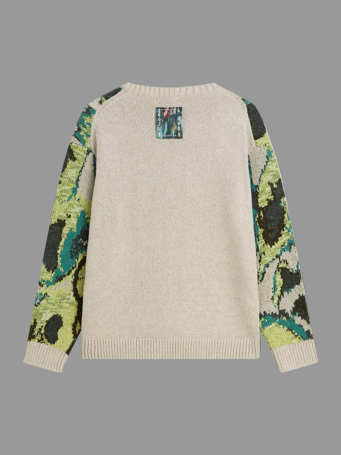WATERCOLOUR COTTON-LINEN BLEND LOOSE-FIT PULLOVER