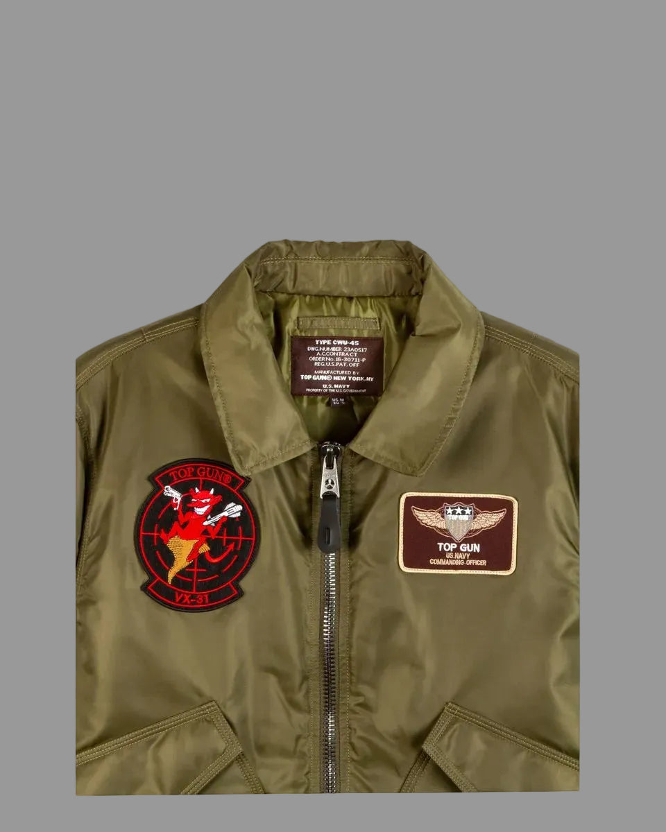TOP GUN CWU-45 FLIGHT JACKET WITH PATCHES