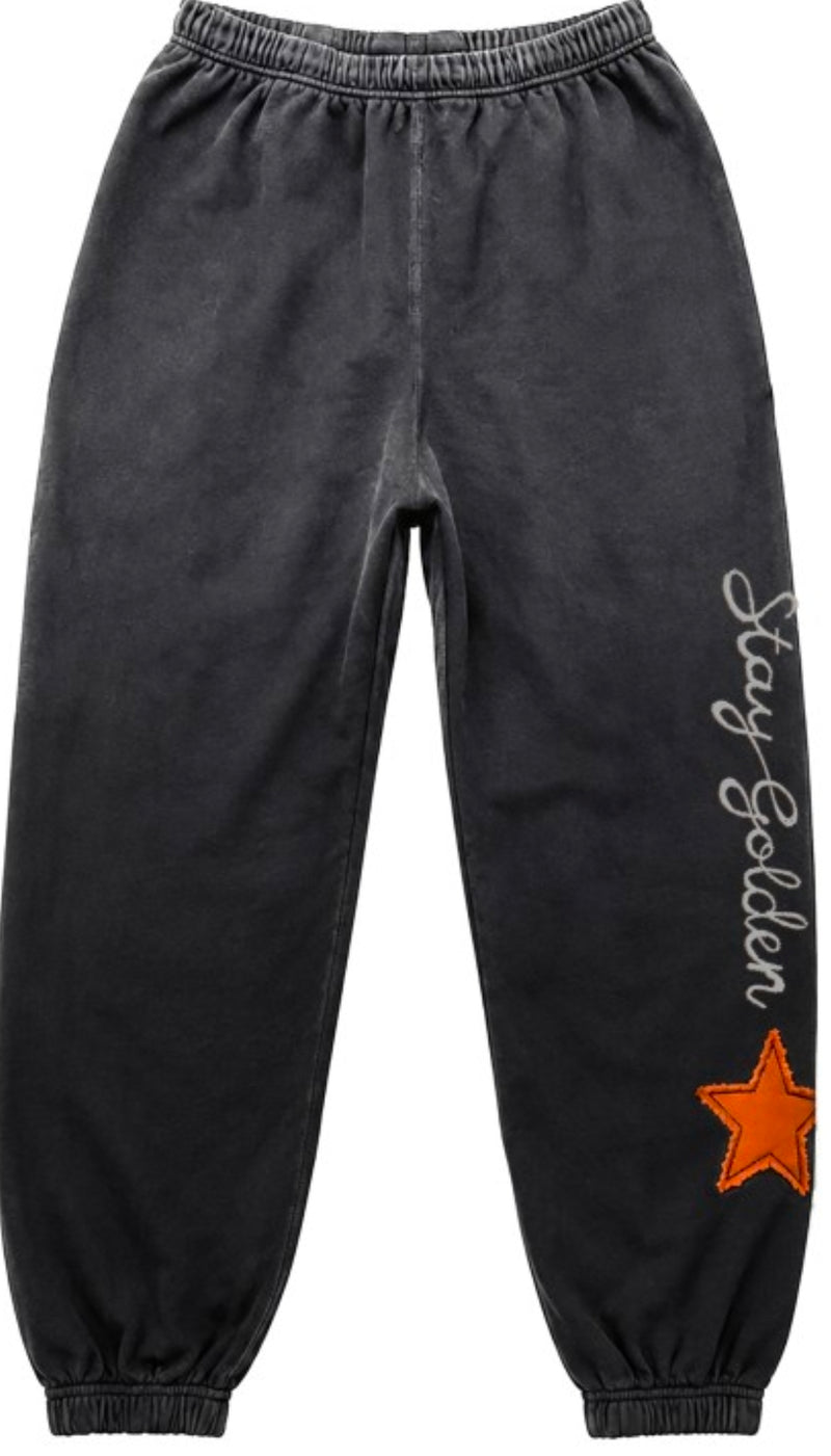 STAY GOLDEN EMBROIDERED JOGGERS