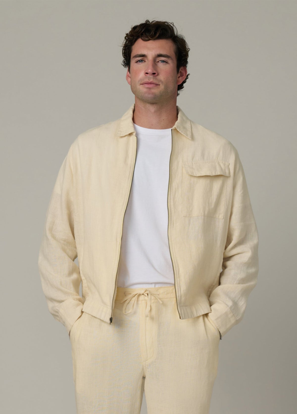 LINEN ZIP JACKET