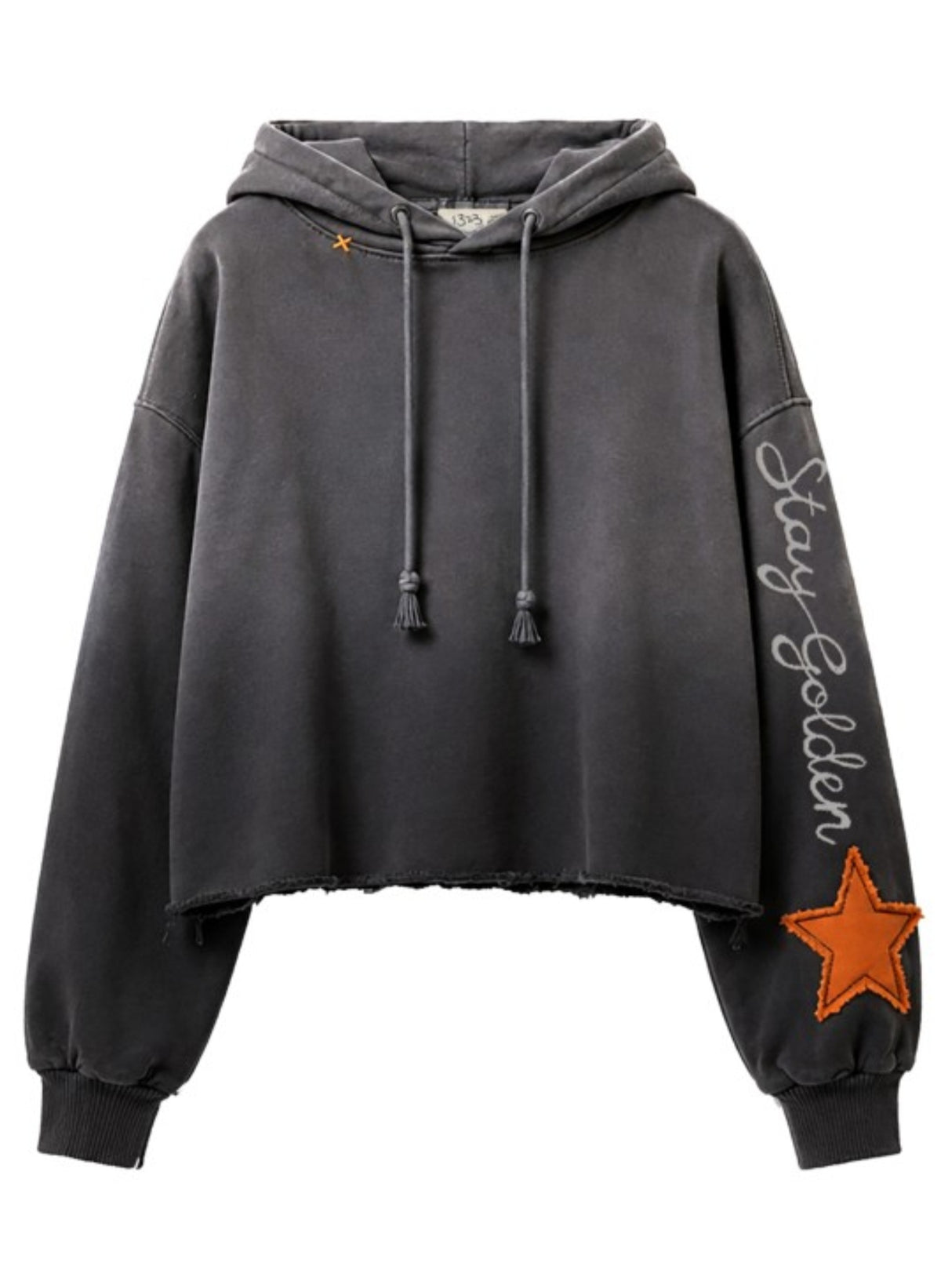STAY GOLDEN DIP-DYE CROP HOODIE