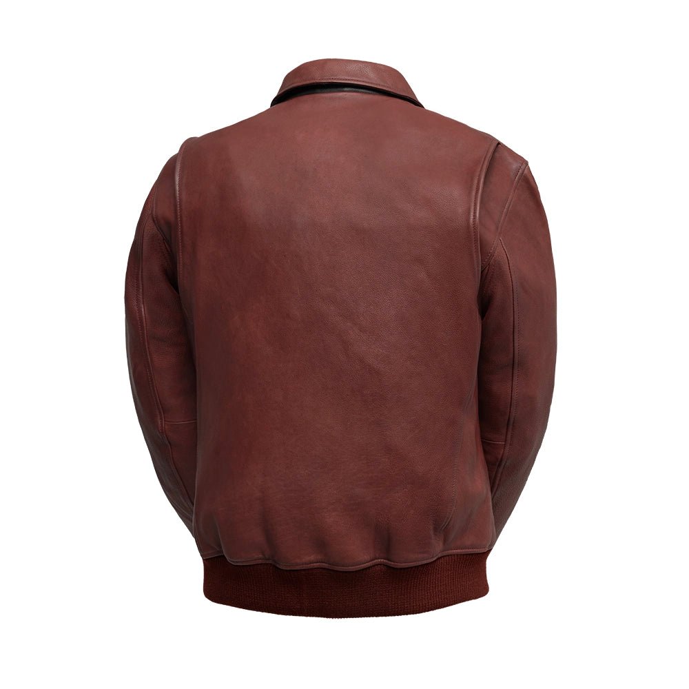 Moto Bomber - Men's Leather Jacket Cognac and Oxblood