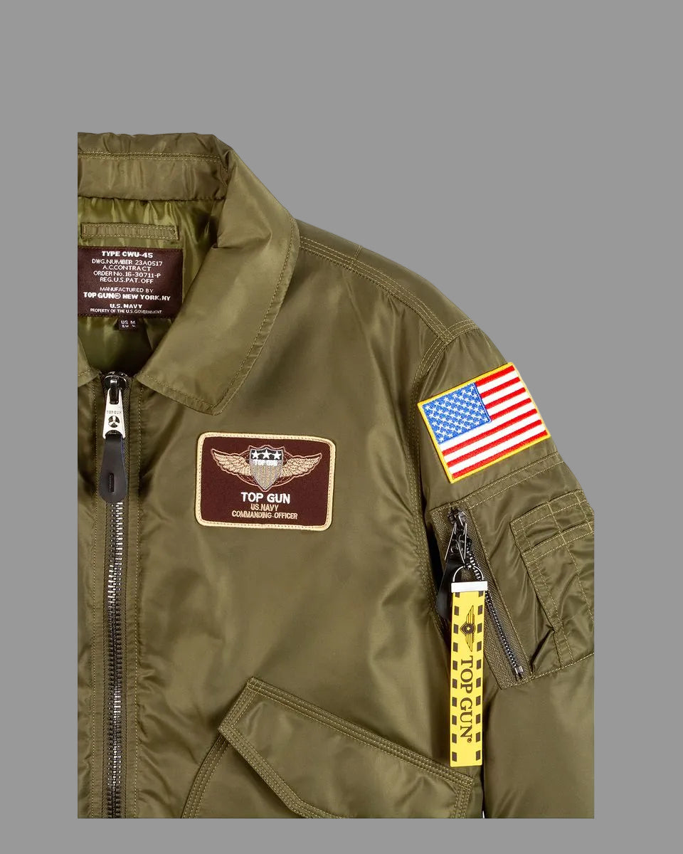TOP GUN CWU-45 FLIGHT JACKET WITH PATCHES