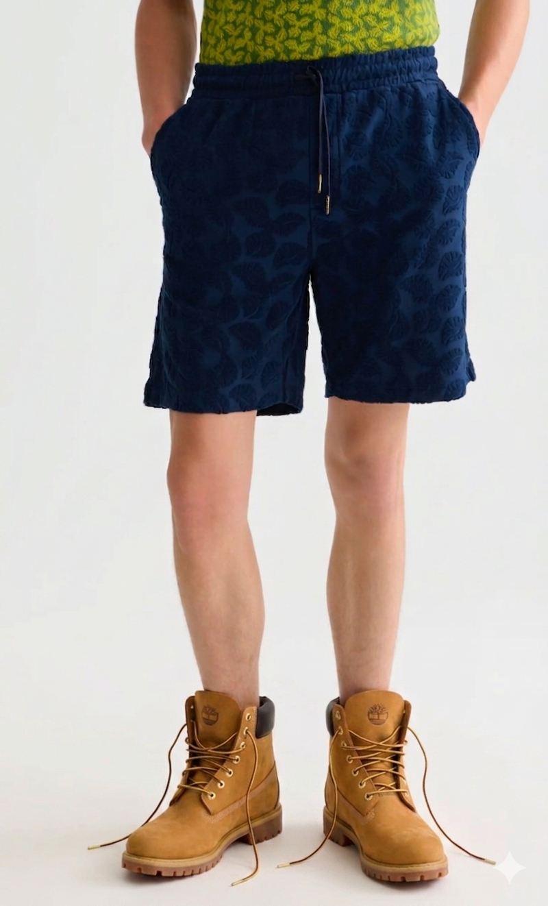 FAVE TERRY JACQUARD RELAXED -FIT BERMUDA SHORTS