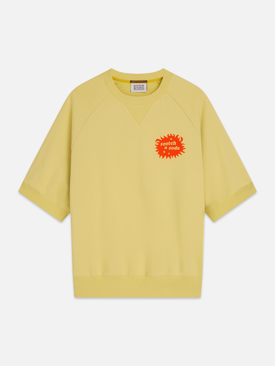 Scotch & Soda Front And Back Artwork Loose-Fit Short Sleeve Sweatshirt