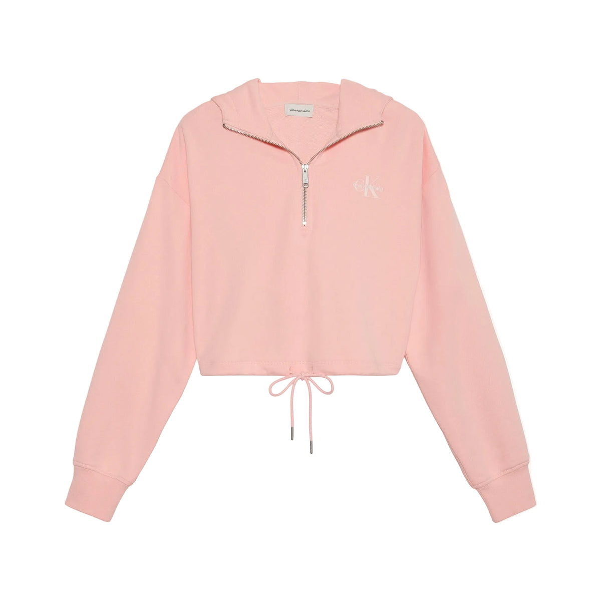 MONOLOGO QUARTER ZIP TERRY CROPPED TOP